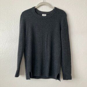 J Crew Factory Wool Blend Sweater Gray Crewneck Classic Preppy Essential XS